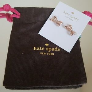 Kate Spade Rose Gold and Crystal Earrings